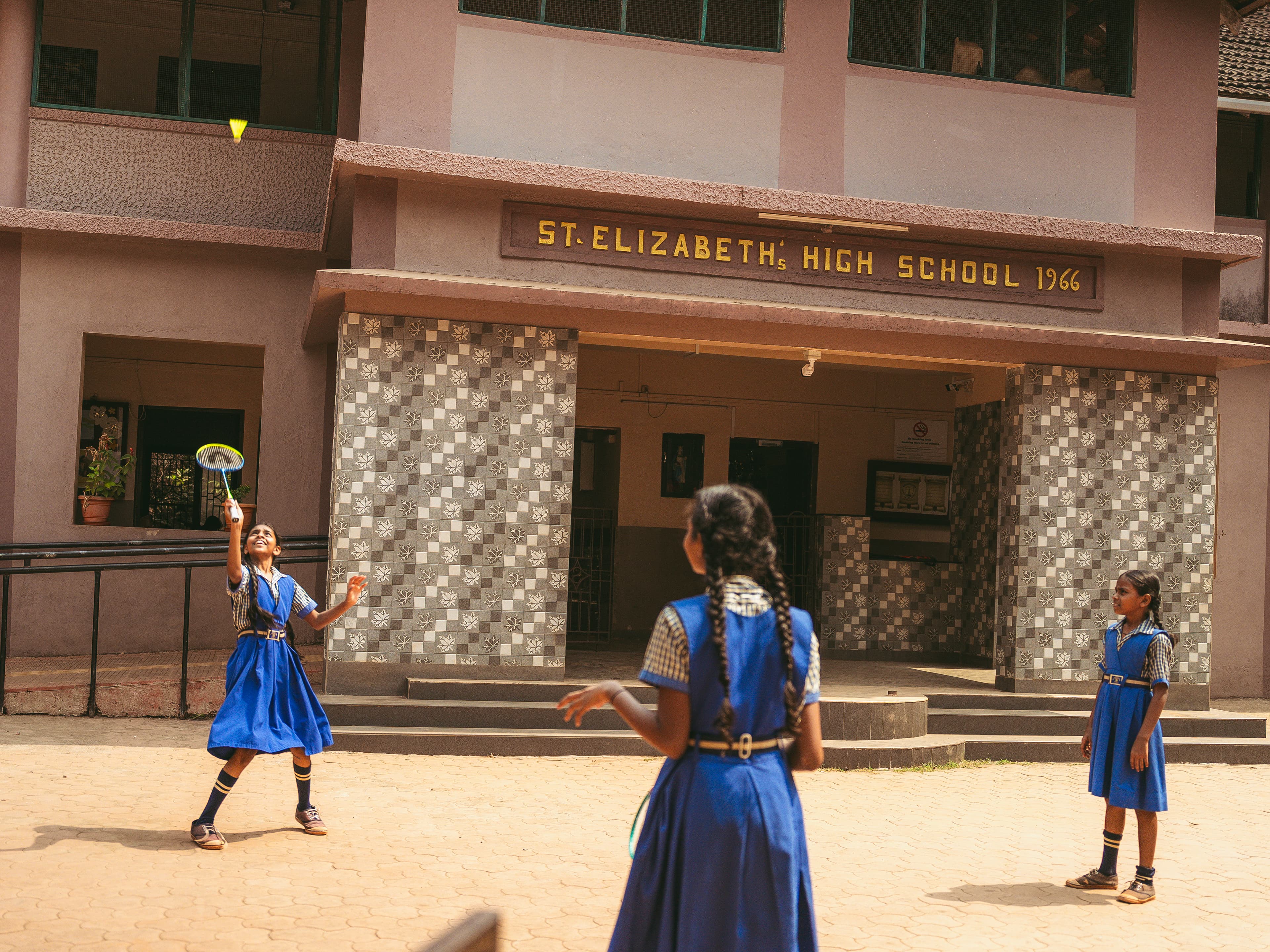 Students engaged in learning activity at St. Elizabeth's High School
